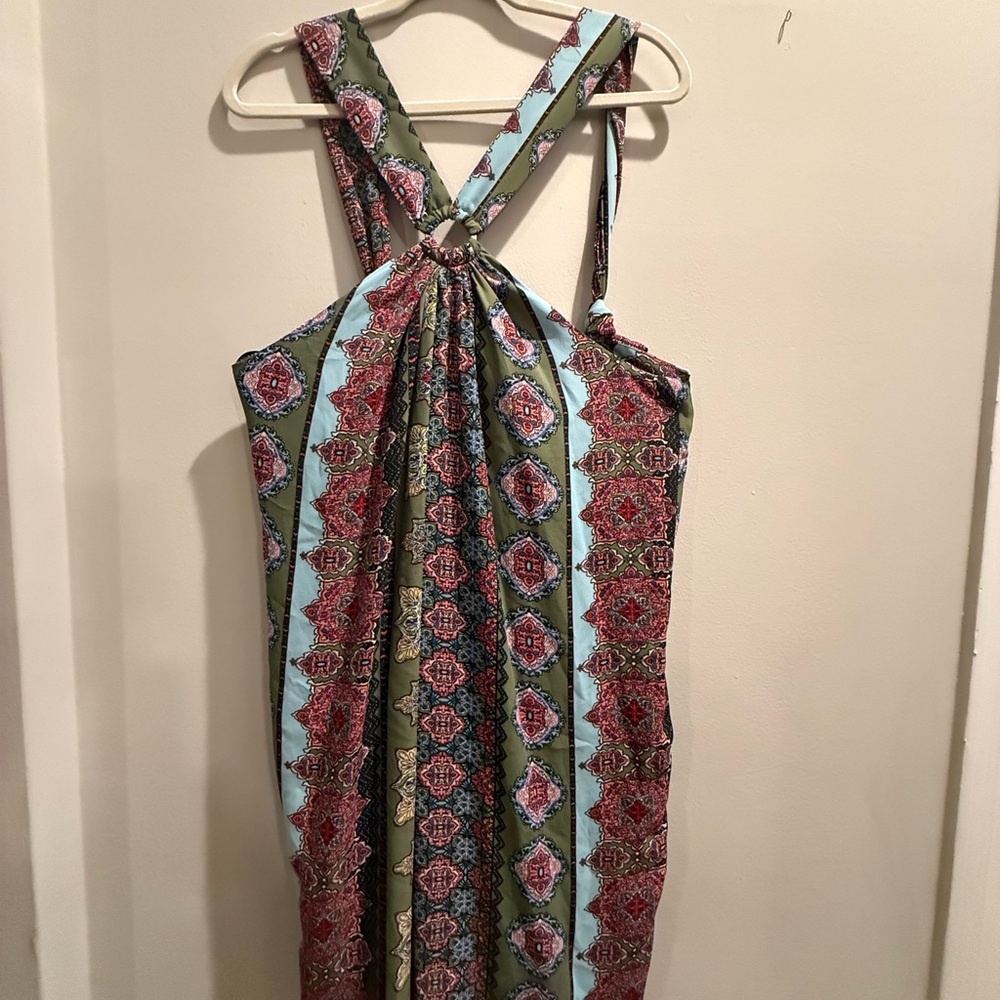 Kut from the Kloth Resort Halter Sundress in Red and Blue